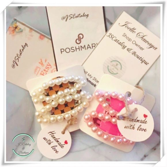 🌸 Faux Pearl Handmade Set of 2 Barrettes 🌸🎉HP🎉 - Picture 4 of 5